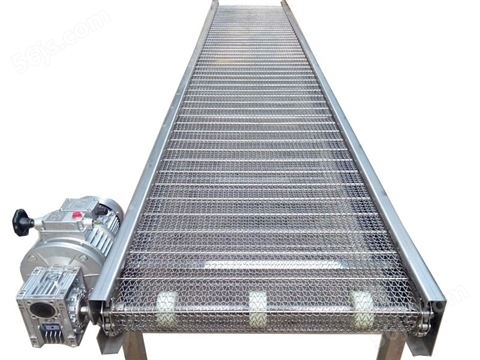 304不锈钢网带输送机膨化食品流水线爬坡网链传送机